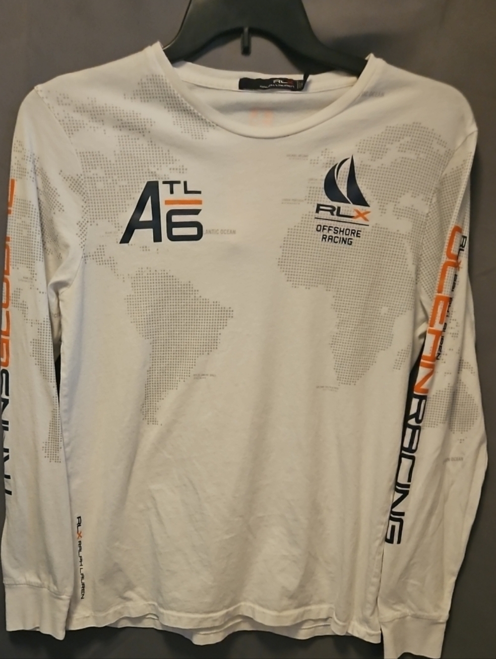 VTG Ralph Lauren Shirt Mens Med White RLX Atlantic Trans Global Ocean Racing